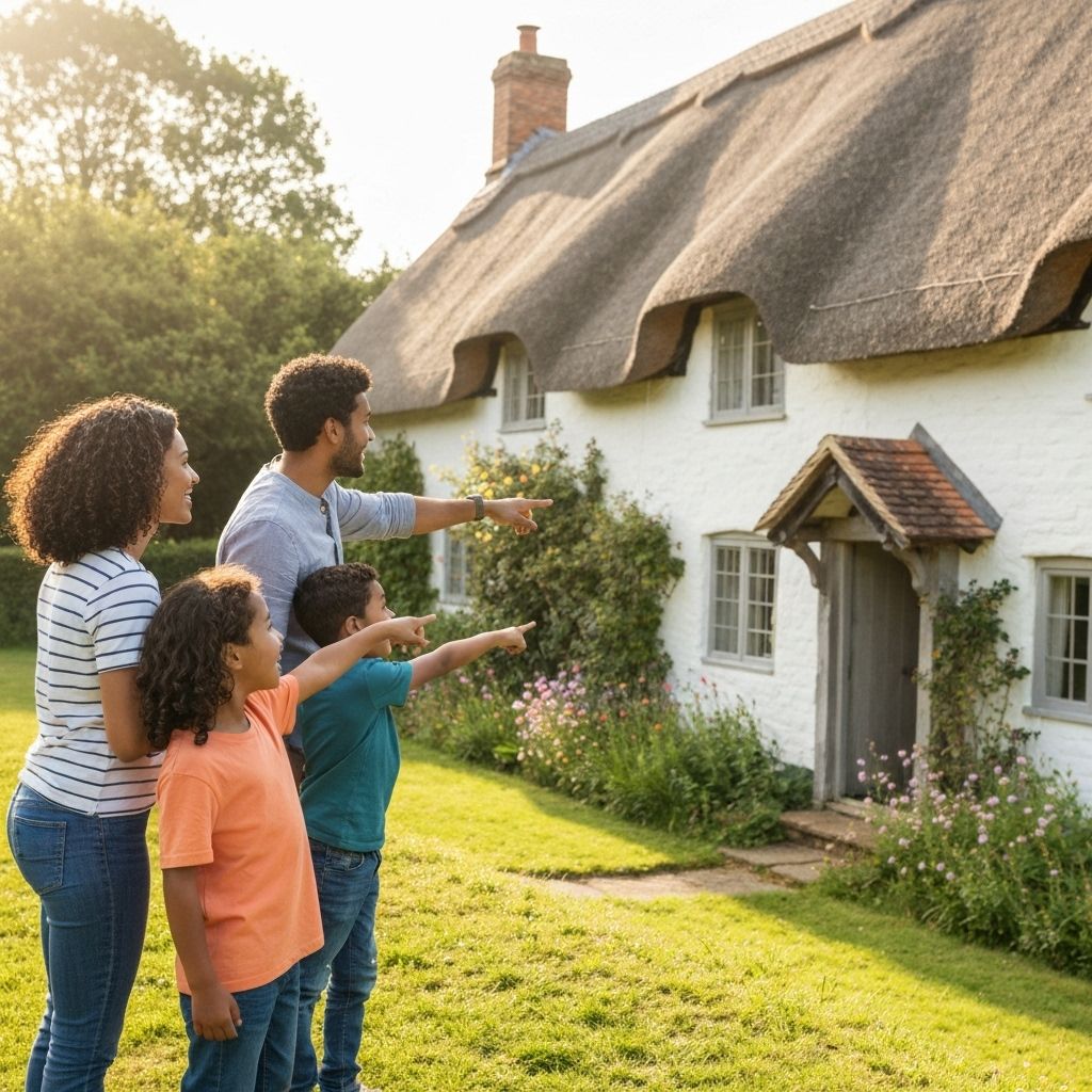 Young family looking at their dream home